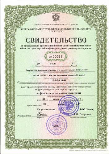 Федеральное агентство железнодорожного транспорта (РОСЖЕЛДОР) № 00066